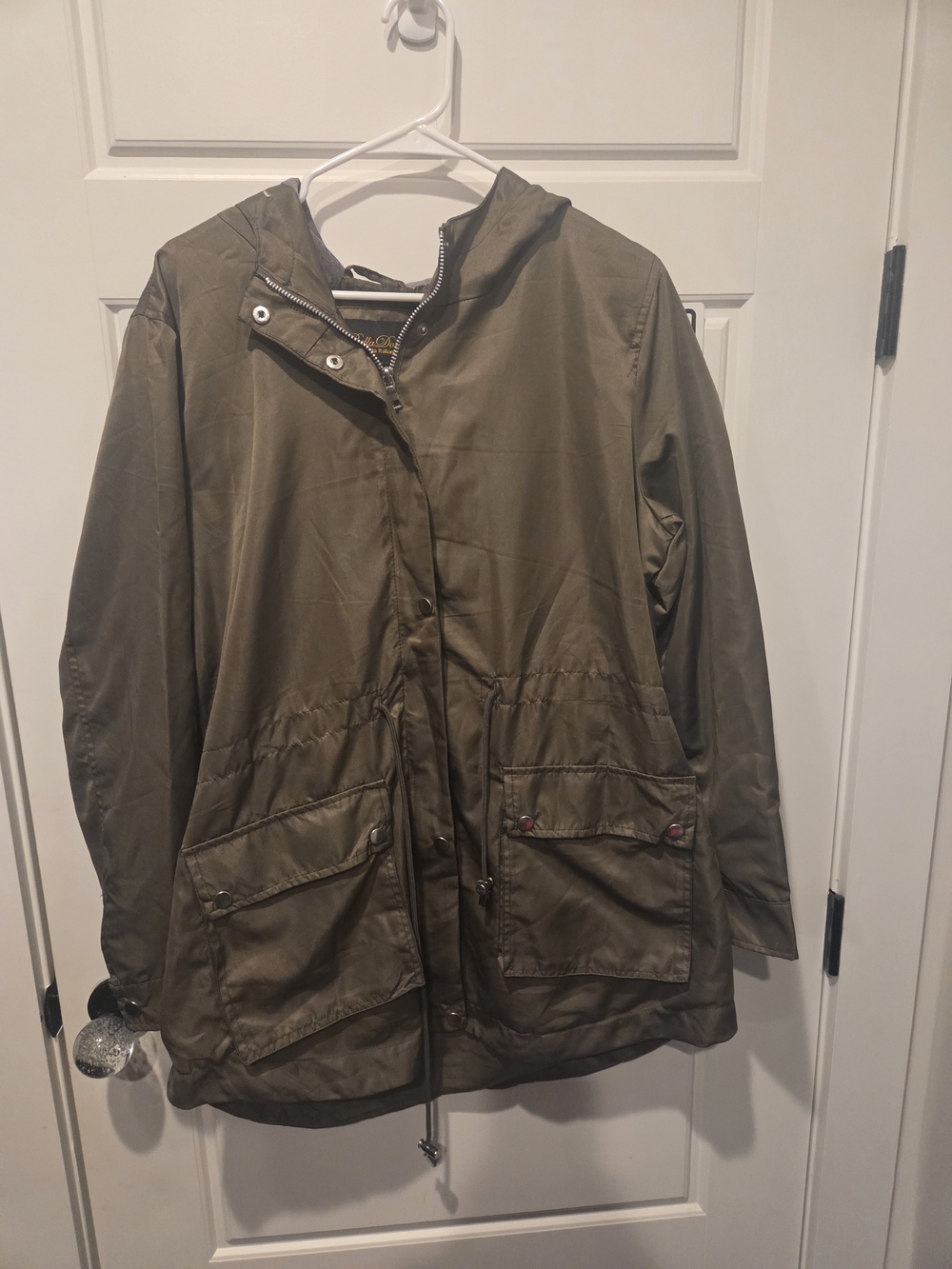 Olive Green Hooded Anorak Jacket